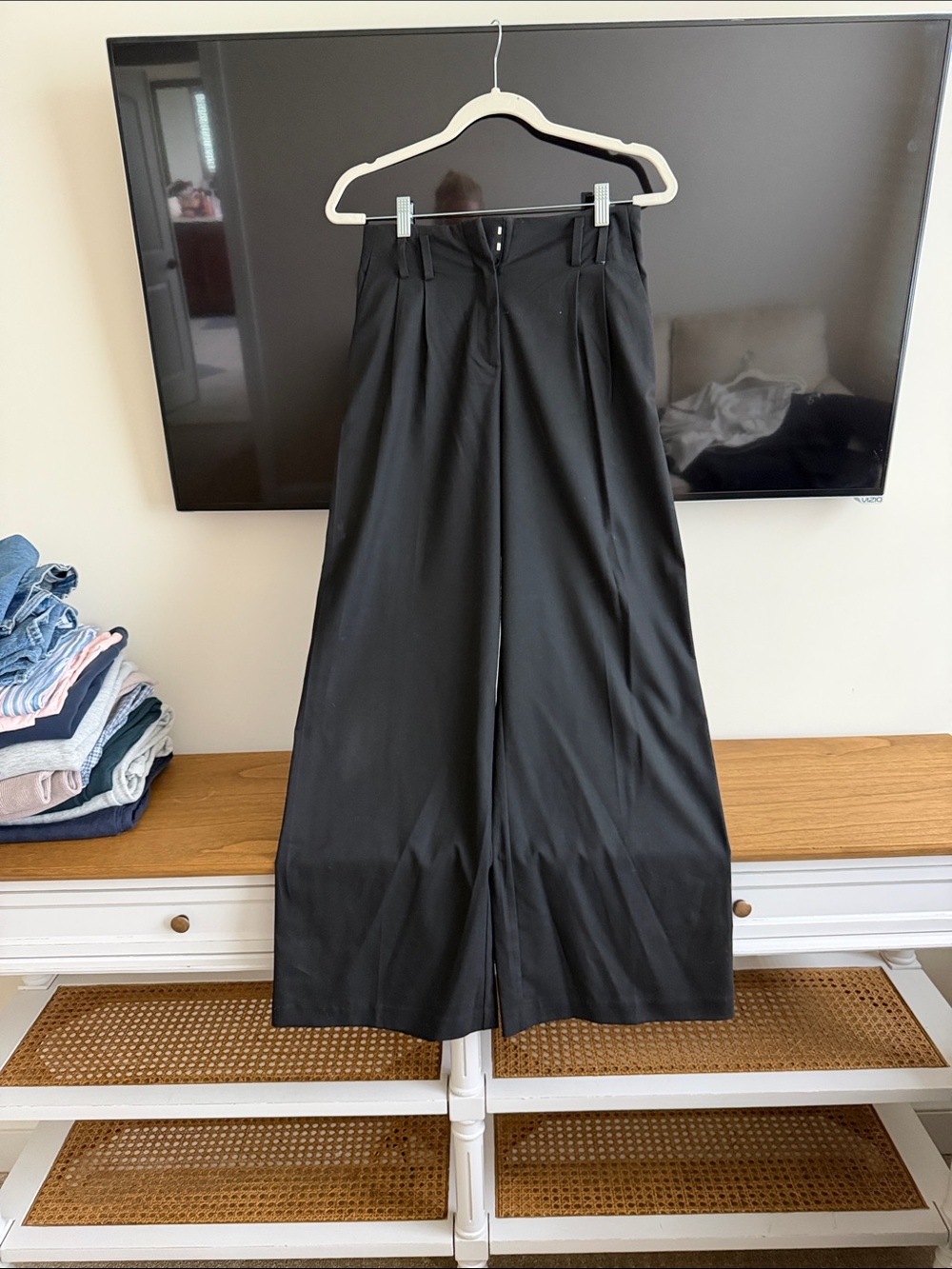 H&M Black Wide-Leg Trousers
